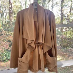 Tobi Tan Open Front Cape Jacket